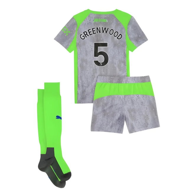 2025-2026 Man City Third Mini Kit (Greenwood 5) — Shop Now