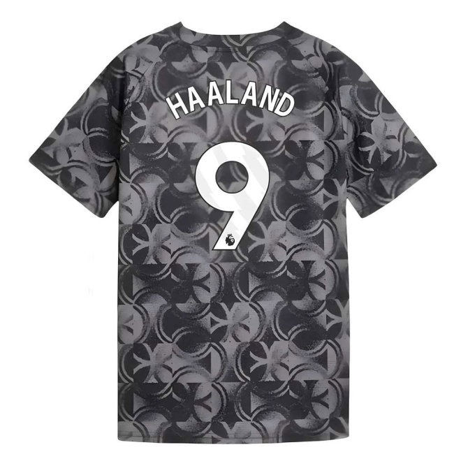 2025-2026 Man City Warm Up Jersey (Black) - Kids (Haaland 9) — Shop Online