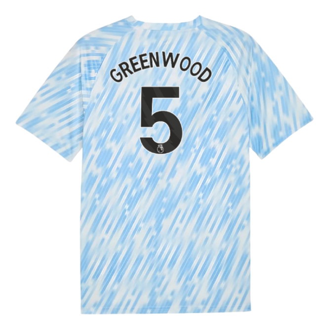 2025-2026 Man City Warm Up Jersey (Silver Sky) (Greenwood 5) — Buy Online