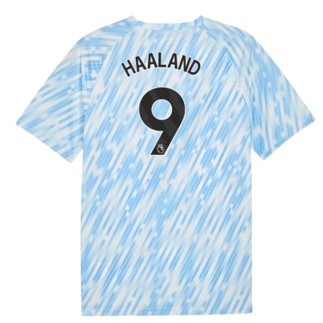 2025-2026 Man City Warm Up Jersey (Silver Sky) (Haaland 9) — Shop Online