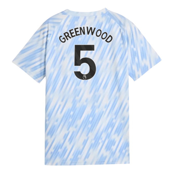 2025-2026 Man City Warm Up Jersey (Silver Sky) - Kids (Greenwood 5) — Buy Now