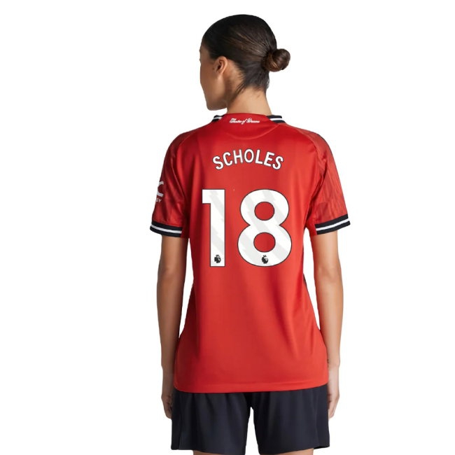 2025-2026 Man Utd Player Version Home Shirt (Womens) (Scholes 18) — Buy Online