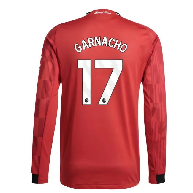2025-2026 Man Utd Player Version Long Sleeve Home Shirt (Garnacho 17) — Shop Now