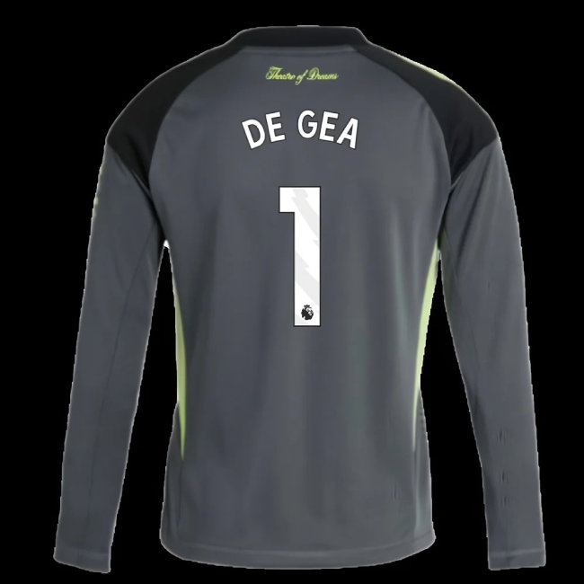 2025-2026 Man Utd Home Goalkeeper Shirt (Grey) - Kids (De Gea 1)