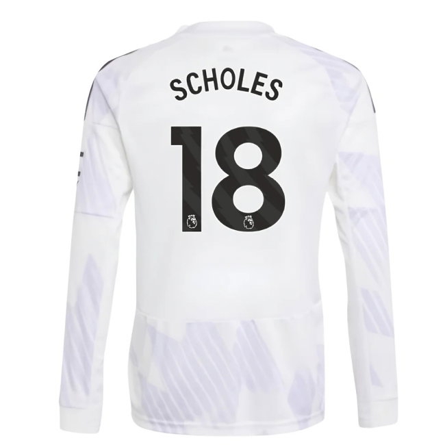 2025-2026 Man Utd Long Sleeve Away Shirt (Kids) (Scholes 18) — Shop Online