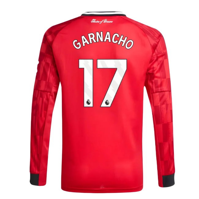 2025-2026 Man Utd Long Sleeve Home Shirt (Kids) (Garnacho 17) — Buy Online