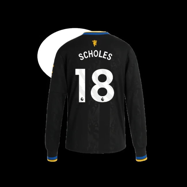2025-2026 Man Utd Long Sleeve Third Shirt (Kids) (Scholes 18) — Shop Online