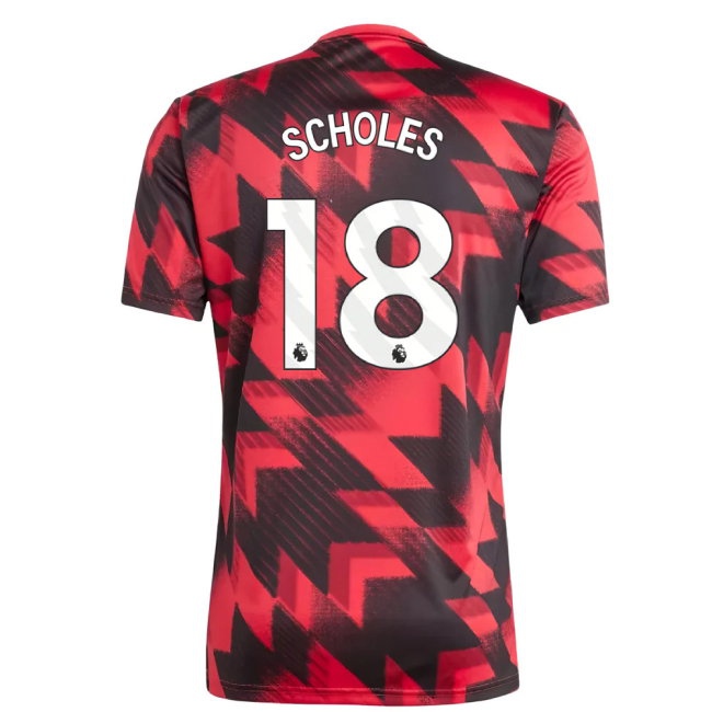 2025-2026 Man Utd Pre-Match Shirt (Red) (Scholes 18) — Shop Online