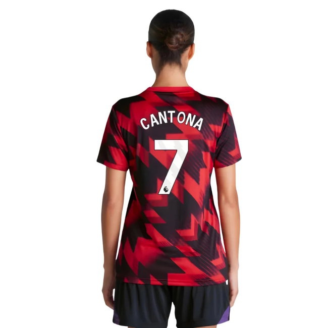 2025-2026 Man Utd Pre-Match Shirt (Red) - Womens (Cantona 7) — Buy Online