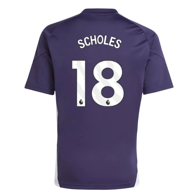 2025-2026 Man Utd Training Jersey (Aurora Plum) - Kids (Scholes 18) — Shop Online