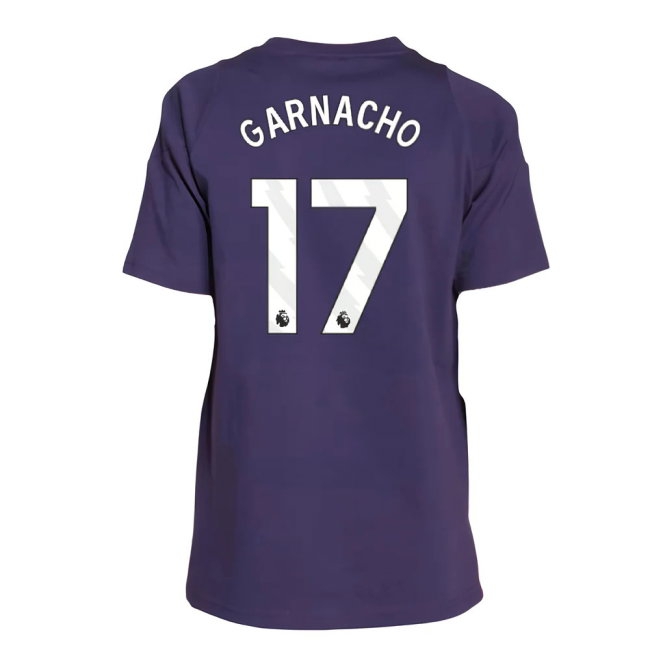 2025-2026 Man Utd Training Tee (Aurora Plum) - Kids (Garnacho 17) — Shop Online