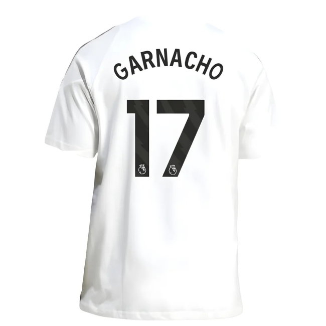 2025-2026 Man Utd Training Tee (White) (Garnacho 17) — Buy Now