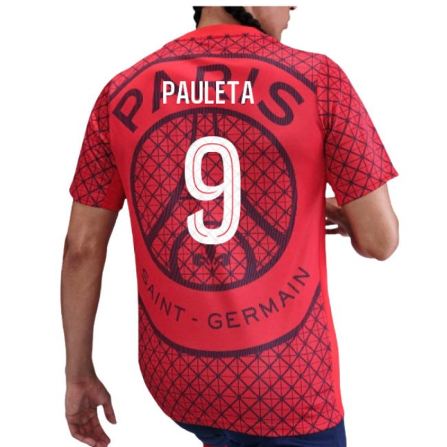 2025-2026 PSG Academy Pro Away Pre Match Shirt (Red) (Pauleta 9) — Buy Online