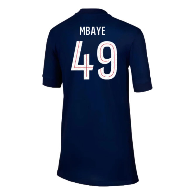 2025-2026 PSG Paris Saint Germain Home Shirt (Kids) (Mbaye 49) — Shop Now