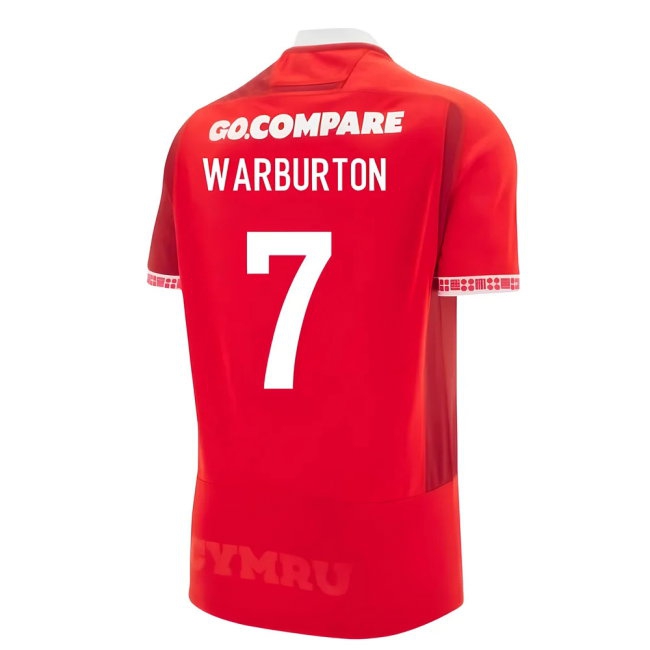 2025-2026 Wales WRU Home Replica Rugby Shirt (Warburton 7) — Buy Now