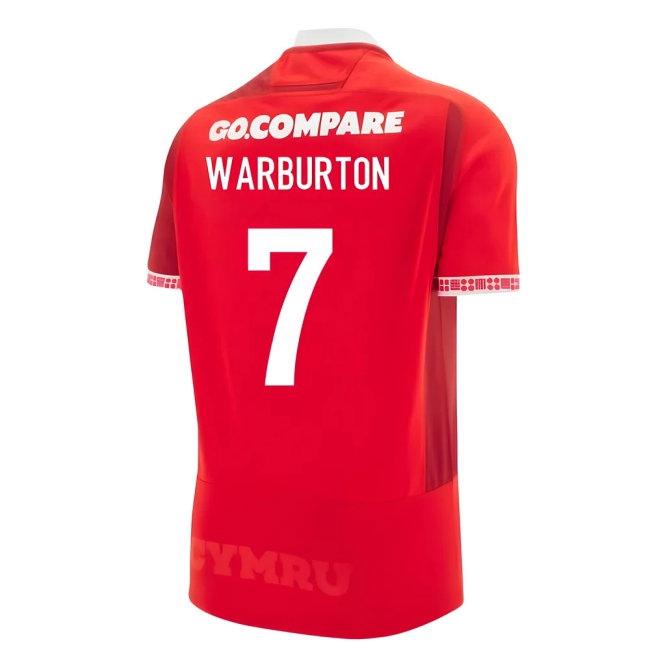 2025-2026 Wales WRU Home Rugby Shirt (Kids) (Warburton 7) — Buy Online