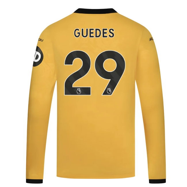 2025-2026 Wolves Long Sleeve Home Shirt (Guedes 29) — Shop Now