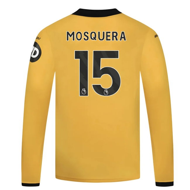 2025-2026 Wolves Long Sleeve Home Shirt - Kids (Mosquera 15) — Buy Now