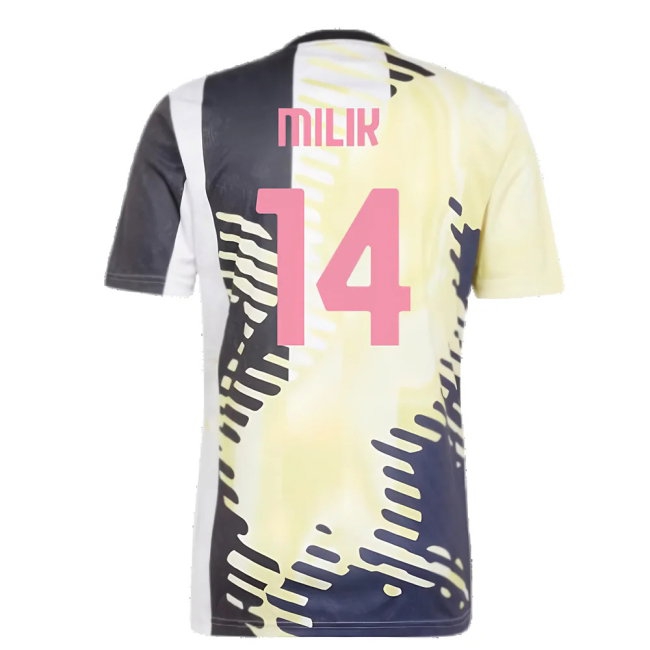 2025 Juventus Pre-Match Shirt (Yellow) (Milik 14) — Buy Online