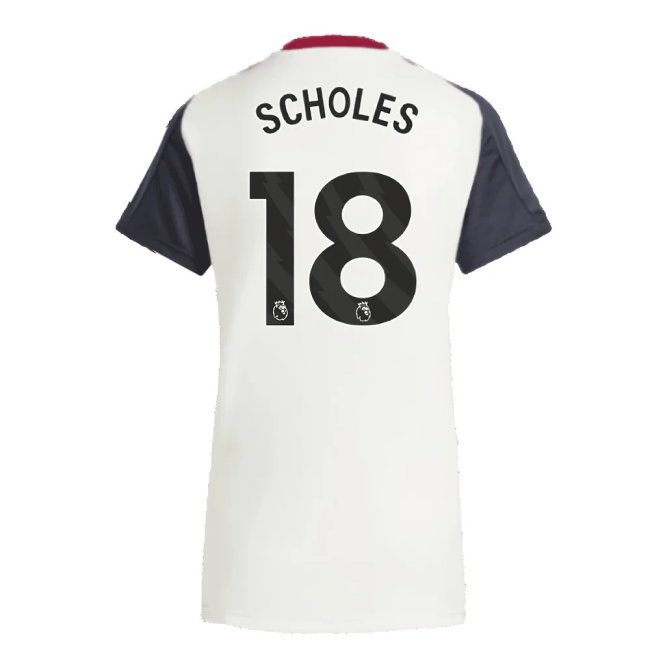2025 Man Utd Training Jersey (Off White) - Womens (Scholes 18) — Shop Now