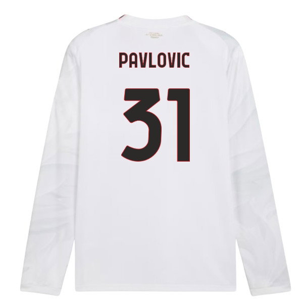 2026-2027 AC Milan Long Sleeve Away Shirt (Pavlovic 31) — Shop Now