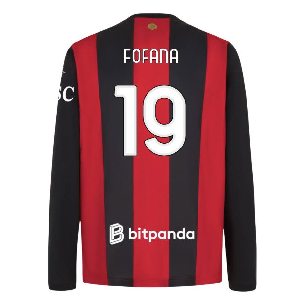 2026-2027 AC Milan Long Sleeve Home Shirt (Fofana 19)