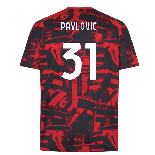2026-2027 AC Milan Warm Up Jersey (Red) (Pavlovic 31) — Buy Online