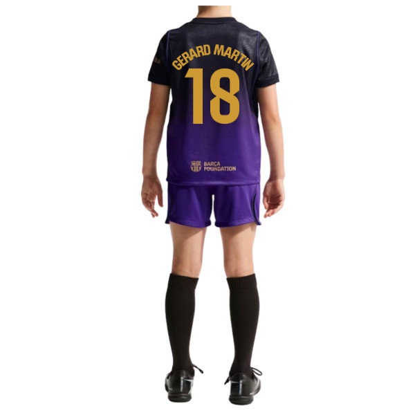 2026-2027 Barcelona Away Little Boys Mini Kit (Gerard Martin 18) — Shop Online