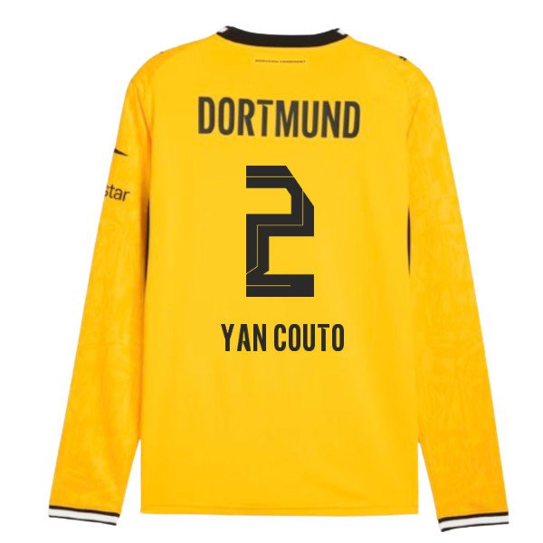 2026-2027 Borussia Dortmund Long Sleeve Home Shirt (Yan Couto 2)
