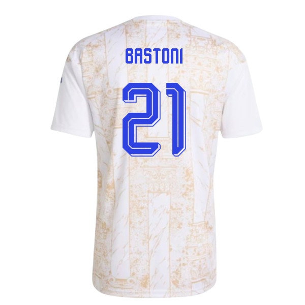 2026-2027 Italy Home Pre-Match Shirt (White) (Bastoni 21) — Buy Now