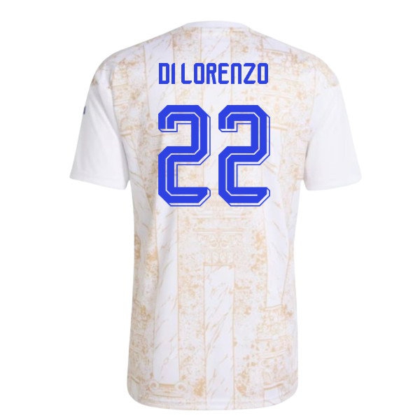 2026-2027 Italy Pre-Match Shirt (White) - Kids (Di Lorenzo 22) — Shop Online