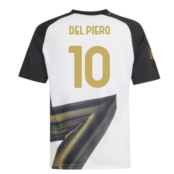 2026-2027 Juventus Pre-Match Shirt (White) - Kids (Del Piero 10) — Shop Now