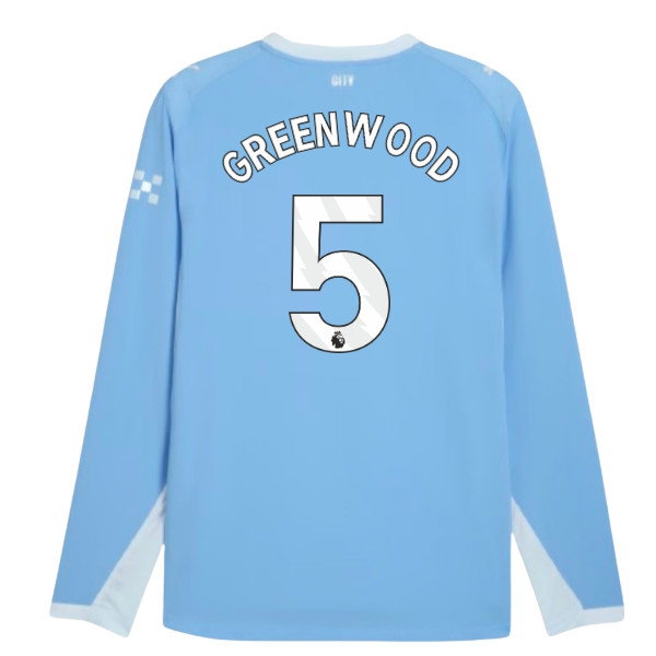 2026-2027 Man City Player Version Long Sleeve Home Shirt (Greenwood 5) — Buy Now