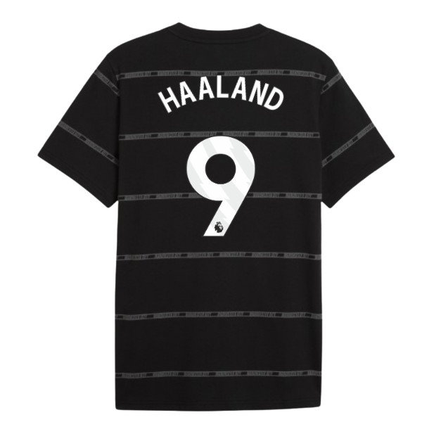 2026-2027 Man City ftblCulture Tee AOP (Black) (Haaland 9) — Buy Online