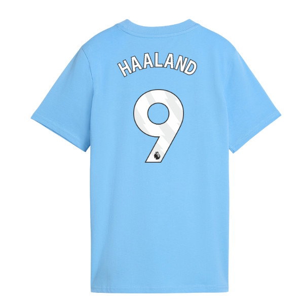 2026-2027 Man City FtblCulture Tee (Light Blue) (Haaland 9) — Shop Now