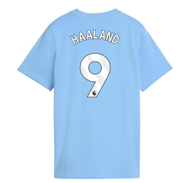 2026-2027 Man City FtblCulture Tee (Light Blue) - Kids (Haaland 9) — Shop Online