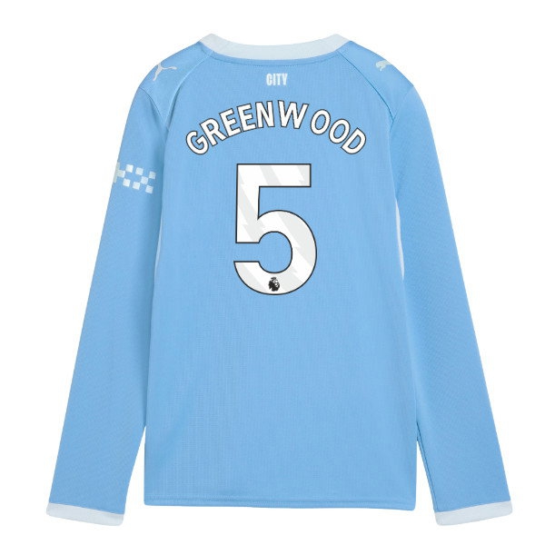 2026-2027 Man City Home Long Sleeve Shirt (Kids) (Greenwood 5) — Shop Now