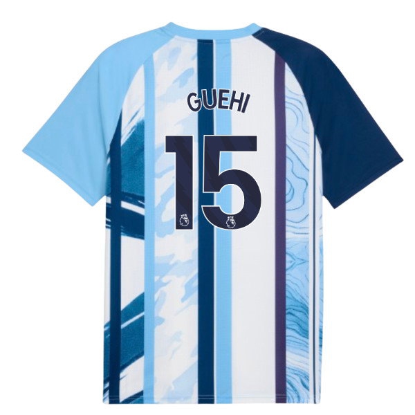 2026-2027 Man City Warm Up Jersey (White/Blazing Blue) (Guehi 15) — Buy Online