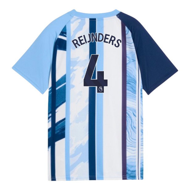 2026-2027 Man City Warm Up Jersey (White/Blazing Blue) - Kids (Reijnders 4) — Shop Online