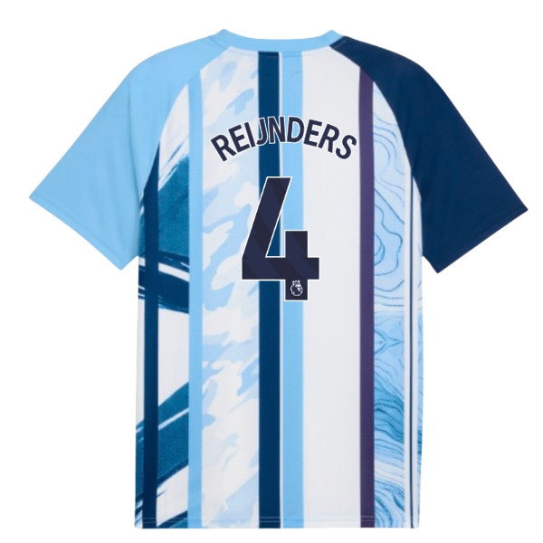 2026-2027 Man City Warm Up Jersey (White/Blazing Blue) (Reijnders 4) — Buy Online