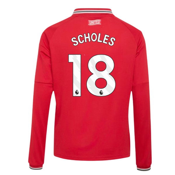 2026-2027 Man Utd Long Sleeve Home Shirt (Kids) (Scholes 18) — Shop Now