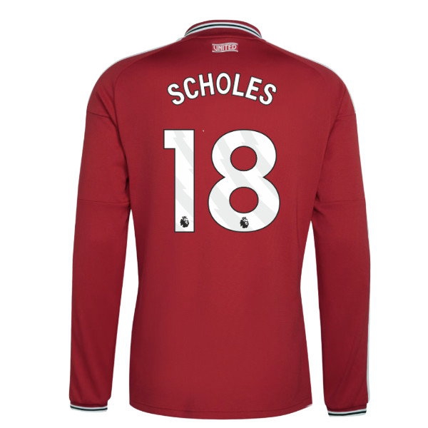 2026-2027 Man Utd Long Sleeve Home Shirt (Scholes 18) — Buy Online