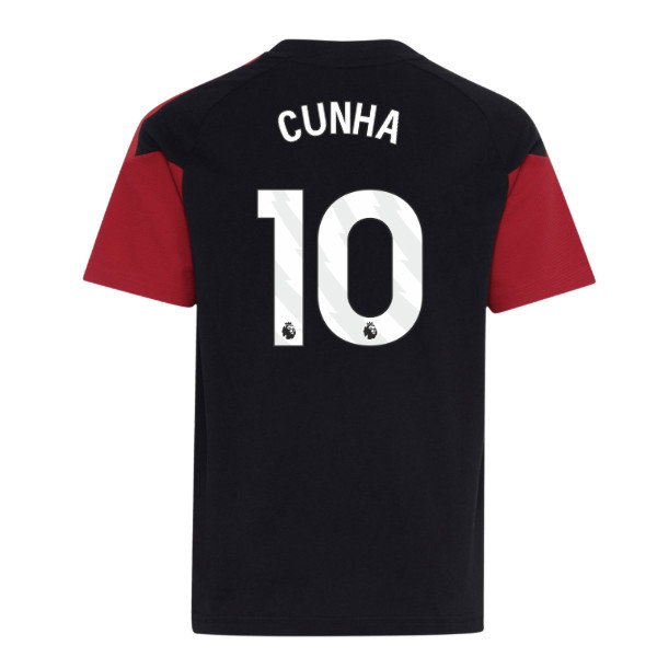 2026-2027 Man Utd Tiro Training Tee (Black) - Kids (Cunha 10)