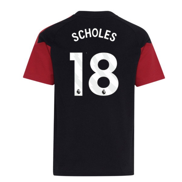 2026-2027 Man Utd Tiro Training Tee (Black) - Kids (Scholes 18) — Shop Online