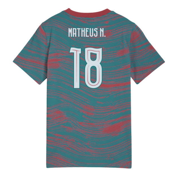 2026-2027 Portugal FtblCulture Tee AOP (Red-Green) - Kids (Matheus N. 18)