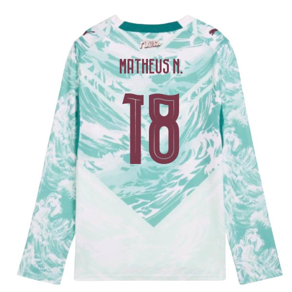 2026-2027 Portugal Long Sleeve Away Shirt (Kids) (Matheus N. 18)
