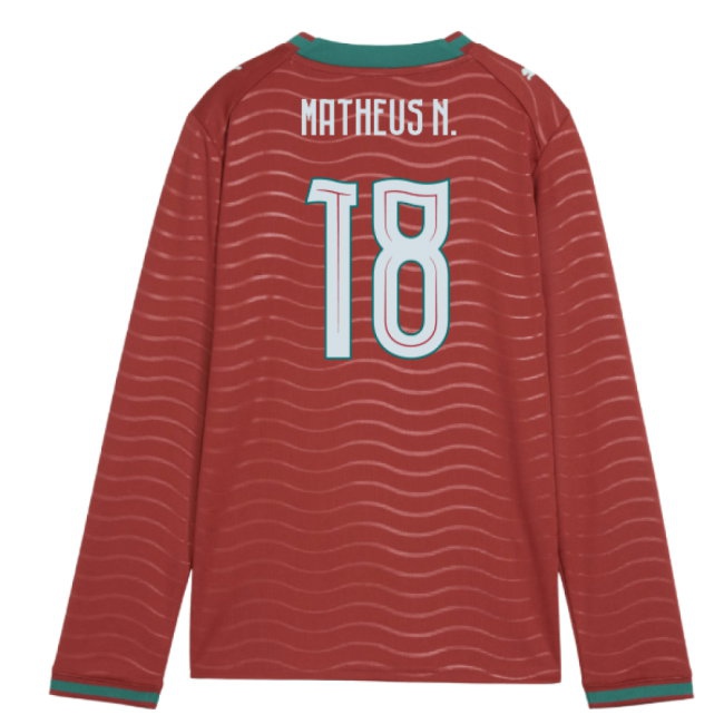 2026-2027 Portugal Long Sleeve Home Shirt (Kids) (Matheus N. 18)
