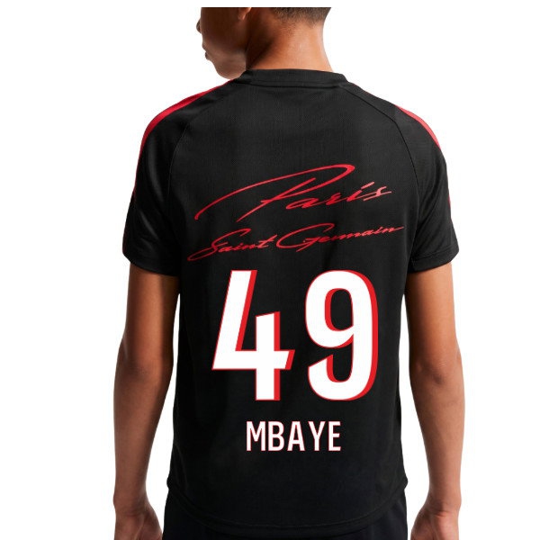 2026-2027 PSG Strike Training Shirt (Black) - Kids (Mbaye 49) — Buy Now