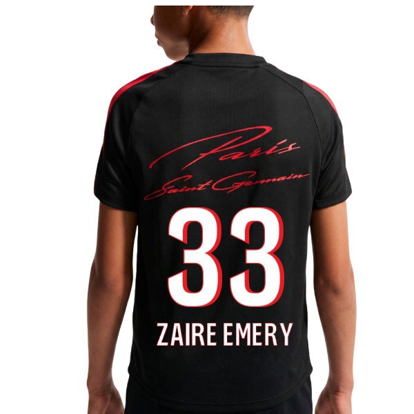 2026-2027 PSG Training Shirt (Black) - Kids (Zaire Emery 33)