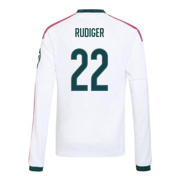 2026-2027 Real Madrid Long Sleeve Home Shirt (Kids) (Rudiger 22)